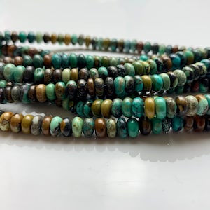 5 mm 6 mm 100% Natürliche Türkis Rondell Perlen, Echte All Natürliche Multi Farbe Türkis Edelstein #2224