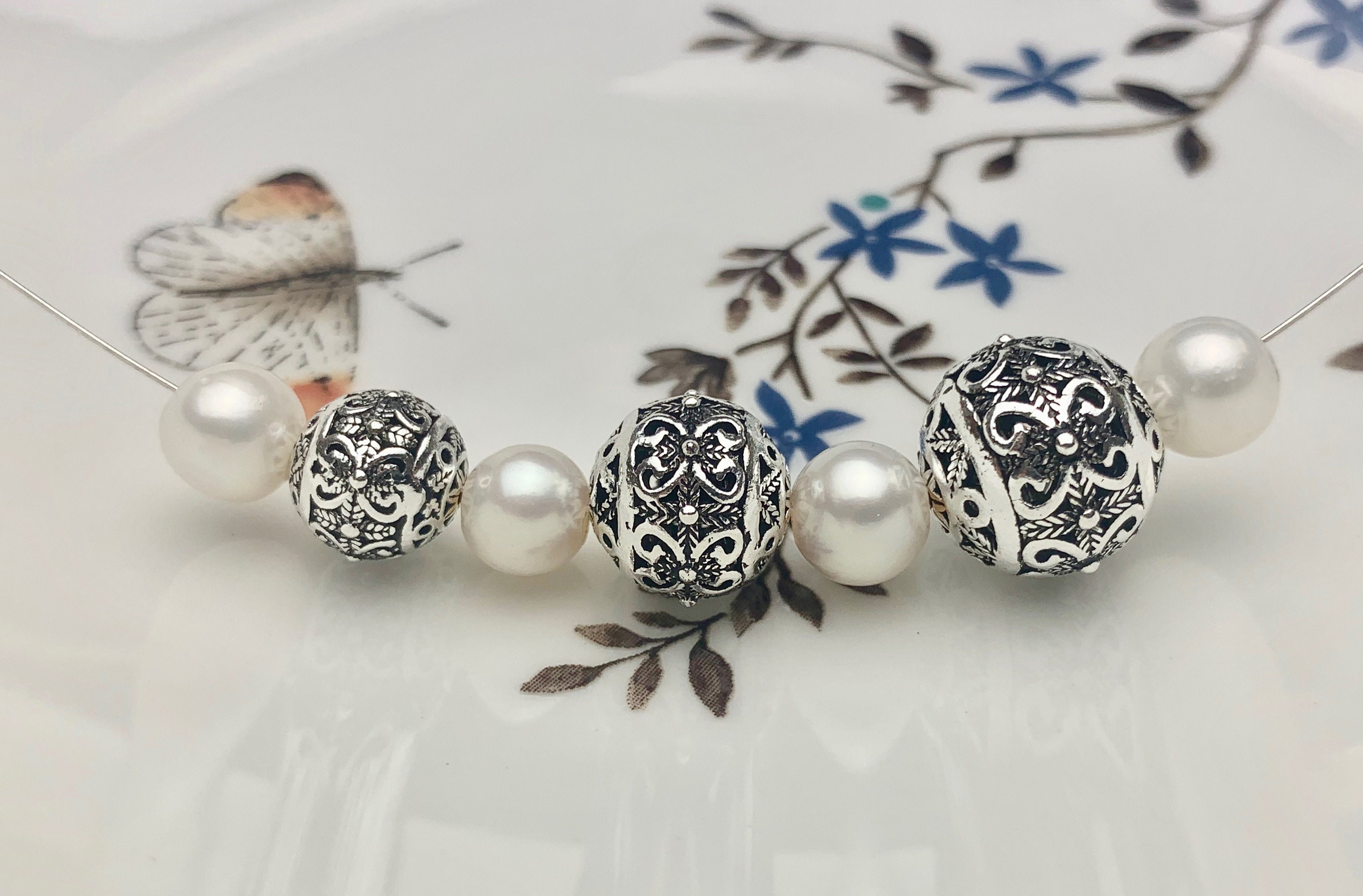 925 Sterling Silver Beads Ball Spacer Beads Silver Mala Bead, Silver  Supplies Jewelry Making 