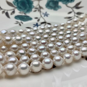 8 mm AAA Natural White Top Quality Edison Baroque Freshwater Pearls Bead Genuine Very High Luster Freshwater Edison Pearls 50 Pieces #P1086