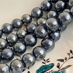 15-16mm Jumbo Extra Shiny Large Hole Half Strand Dark Peacock Edison Freshwater Pearls Hole Size 2.1mm Genuine Edison Pearl 12 Pieces #P2198