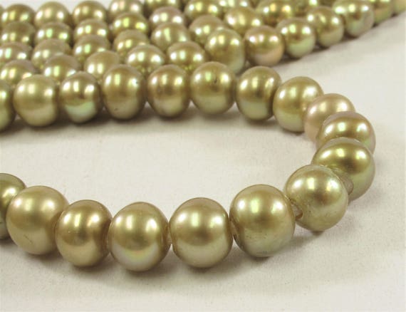 #323 2mm Hole 8.5-10mm Large Hole Potato Pearl Beads in Dark Blue OR Champagne