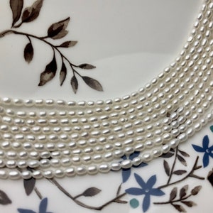 2-2.5x3-4 mm AAAA Natural White Rice Tiny Seed Freshwater Pearls High Luster Seed Freshwater Pearls Genuine Top Quality Pearls  #P1819