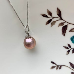 One-Of-A-Kind 11.5x13 mm AAA Very Rare Natural Purple Mauve Pink Genuine Edison Pearl Pendant W/925 Sterling Silver DIY Jewelry  #10035-A