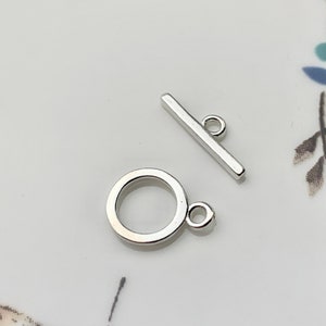 Cierre de palanca dorado de plata de ley 925 de 8 x 10 mm. Auténtica plata de ley 925 con diseño redondo para joyería DIY #10127