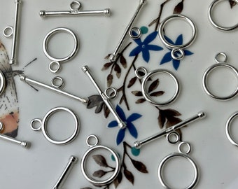 Fermoir à bascule en argent sterling 925, 10 mm 12 mm, forme de corde ronde, bijoux à bricoler soi-même #10293