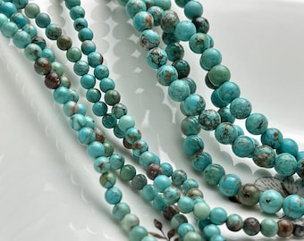 Perline Di Pietra Turchese Naturale, Blu, A Forma Di Cubo - Foto 9