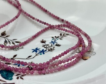 HOBBIESAY 2 Fili Di Perline Sfaccettate In Tormalina Naturale Da 3