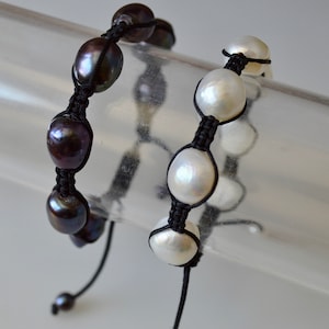 Adjustable Pearl Bracelet 7.5 to 10 inches Freshwater Pearl Bracelet #806