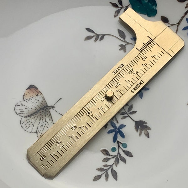 Solid Brass Vernier Gauge For Stone Or Pearl Jewelry Measuring Tool 3 Inches/80mm  #3770