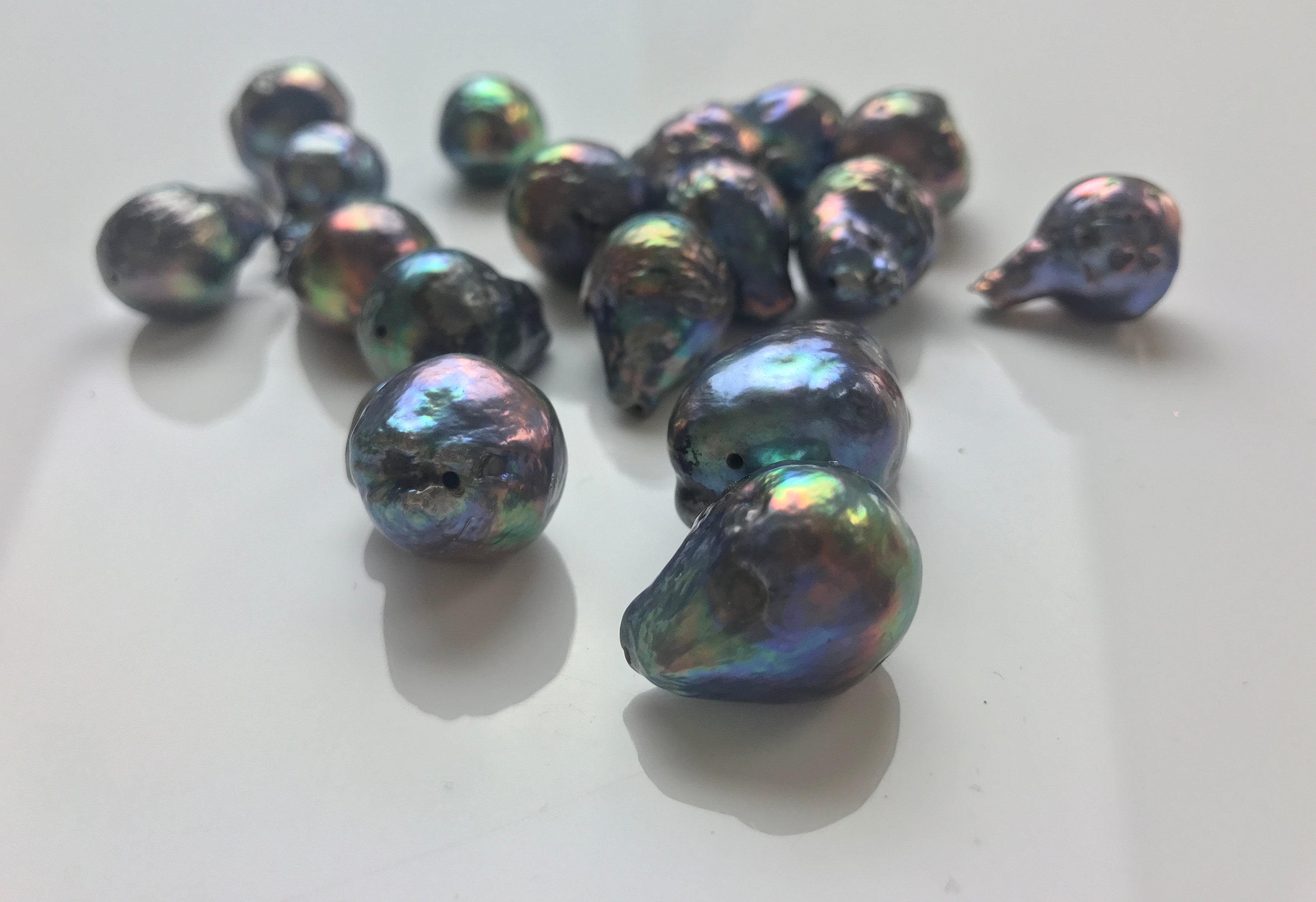 Perle Baroque D'eau Douce Naturelle En Goutte 10x16mm - Rose, Plaqué Or, N°13