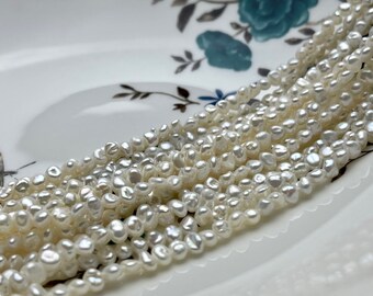 P6264 33" 13mm White Almost Round Edison Keshi Reborn Pearl Necklace P6264 33" 13mm White Almost Round Edison Keshi Reborn Pearl Necklace