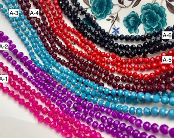 60 inches 5x6mm Hand Knotted Crystal Beads Necklace 60 Inches Double Or Triple Wrapped  Ready To Wear Crystal Beads Finished Necklace  #3289