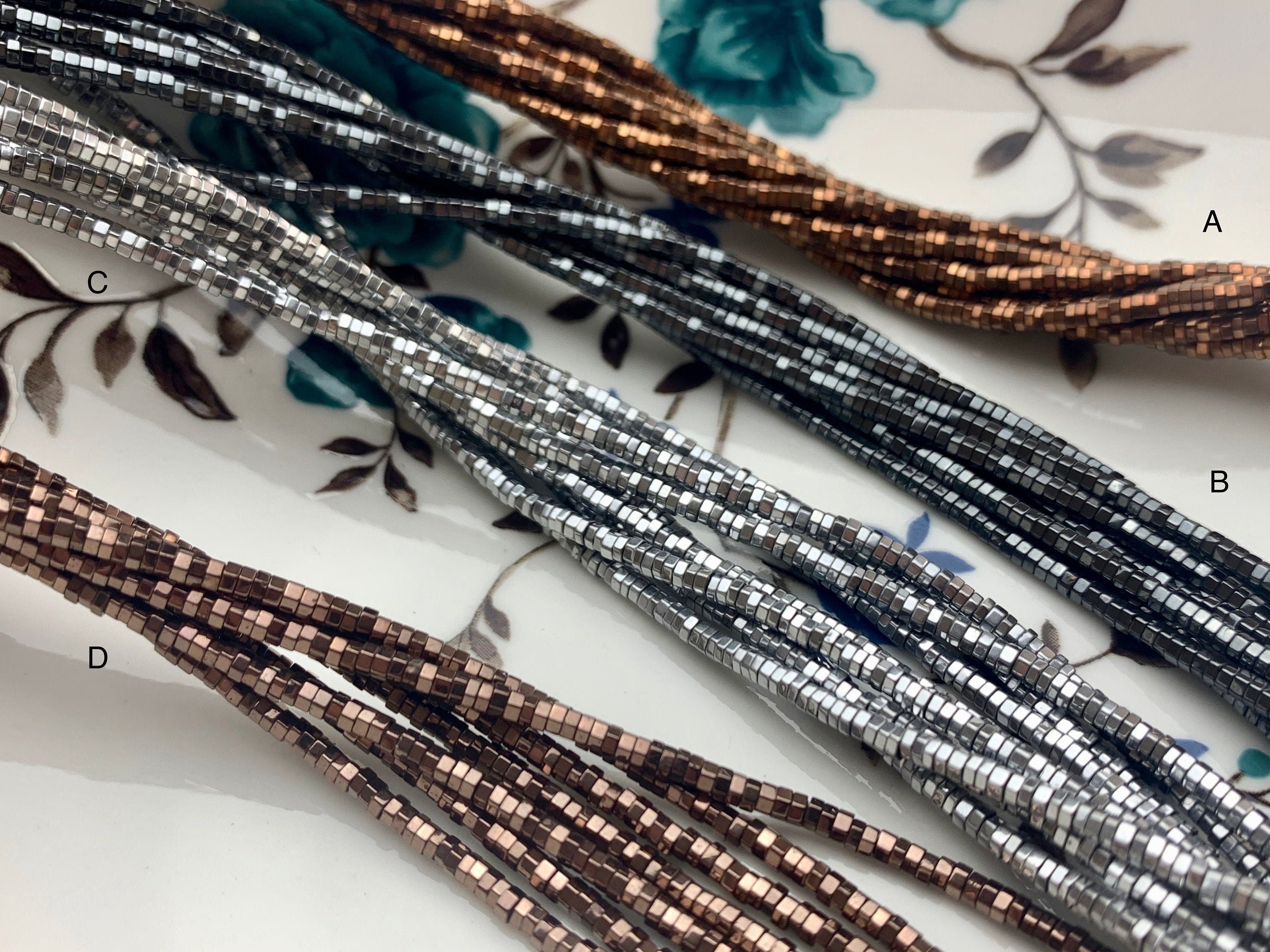 2mm, 3mm, 4mm, 6mm, 8mm Hematite Beads, Electroplated Golden Hematite Beads,  Spacer Beads, Jewelry Making Beads, Gold Hematite 