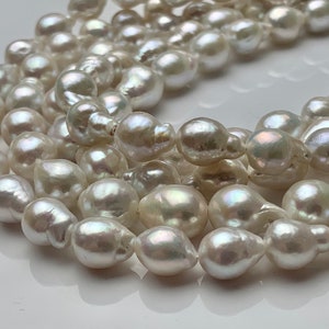 8-9x10-12 mm AAAA Very Rare Baroque Natural White Freshwater Pearls Top Quality Super High Luster White Baroque Pearls P1599 image 7