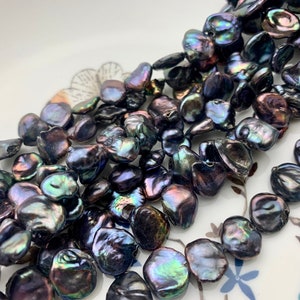10-11 mm AA Rainbow Peacock Color Keshi Nugget Freshwater Pearl Beads Center Drilled Very Rare High Luster Keshi Nugget Pearl  #P1374