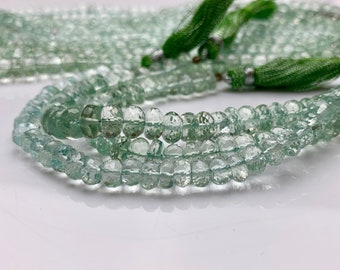 Perle Rondelle Di Ametista Verde Naturale 3mm AAA, Filo 33 Cm, Per Creazione Gioielli Fai Da Te