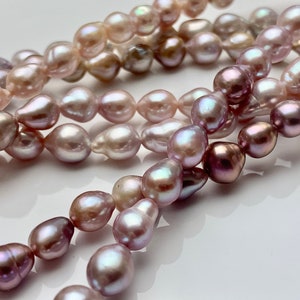 7x8.5 mm AAAA Natural Pink/Mauve/Gray High Luster Baby Edison Baroque Freshwater Pearls Beads Genuine Quality Tear Drop Edison Pearl #P1667