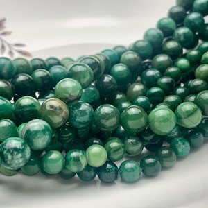 4mm 6mm 8mm 10mm 12mm Natural Smooth Round African Green Jade Beads Green Color Rare Green Jade Loose Beads 15.5 Inches Strand #3232