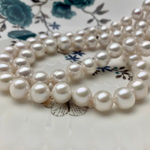 18/20/22/24/26/28 Inches Hand Knotted 10mm AAA Freshwater Pearl Necklace Natural White High Luster Pearl Necklace W/Silver Clasp #P1104