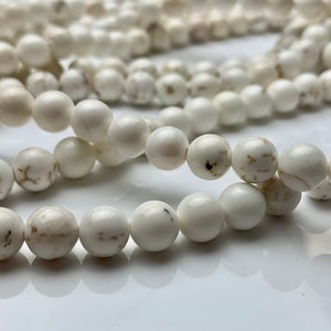 4mm 6mm 8mm 10mm Smooth Round Howlite Turquoise Gemstone Beads Genuine White Howlite Gemstone Loose Beads #2461