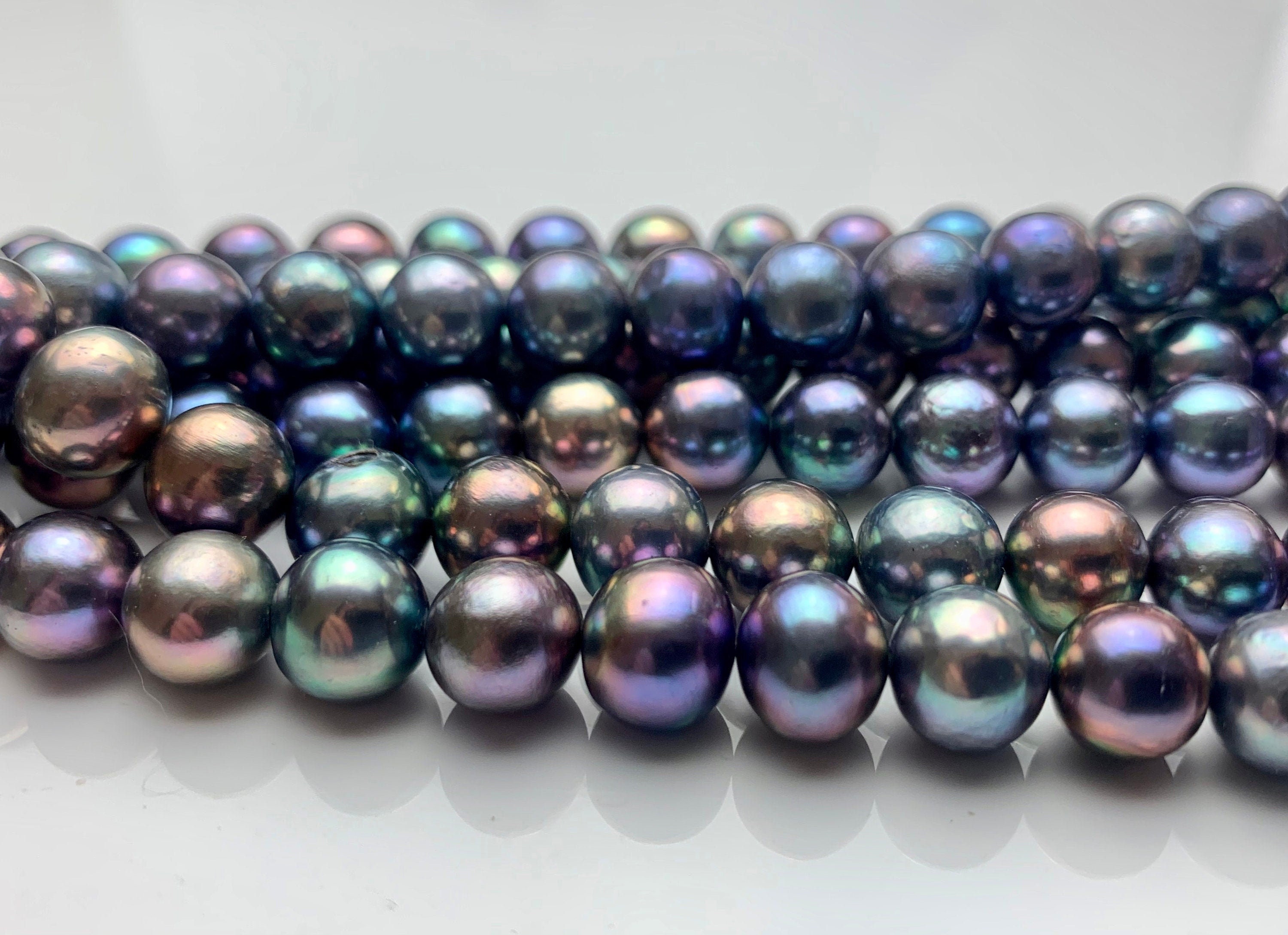 BEADIA Natural Pearl Beads Potato 8-9mm Purple Freshwater cultured