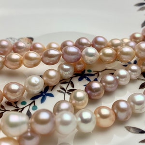 8 mm AAA Rare Mixed Natural White Mauve Pink Barock Edison Perle Echte Top-Qualität natürliche Edison Perle Perlen 45 Stück # P1208