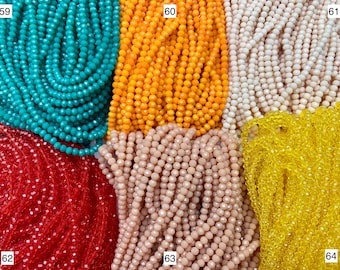 3-3.5 mm Faceted Rondelle Czech Crystal Seed Beads  64 Colors to Select #541