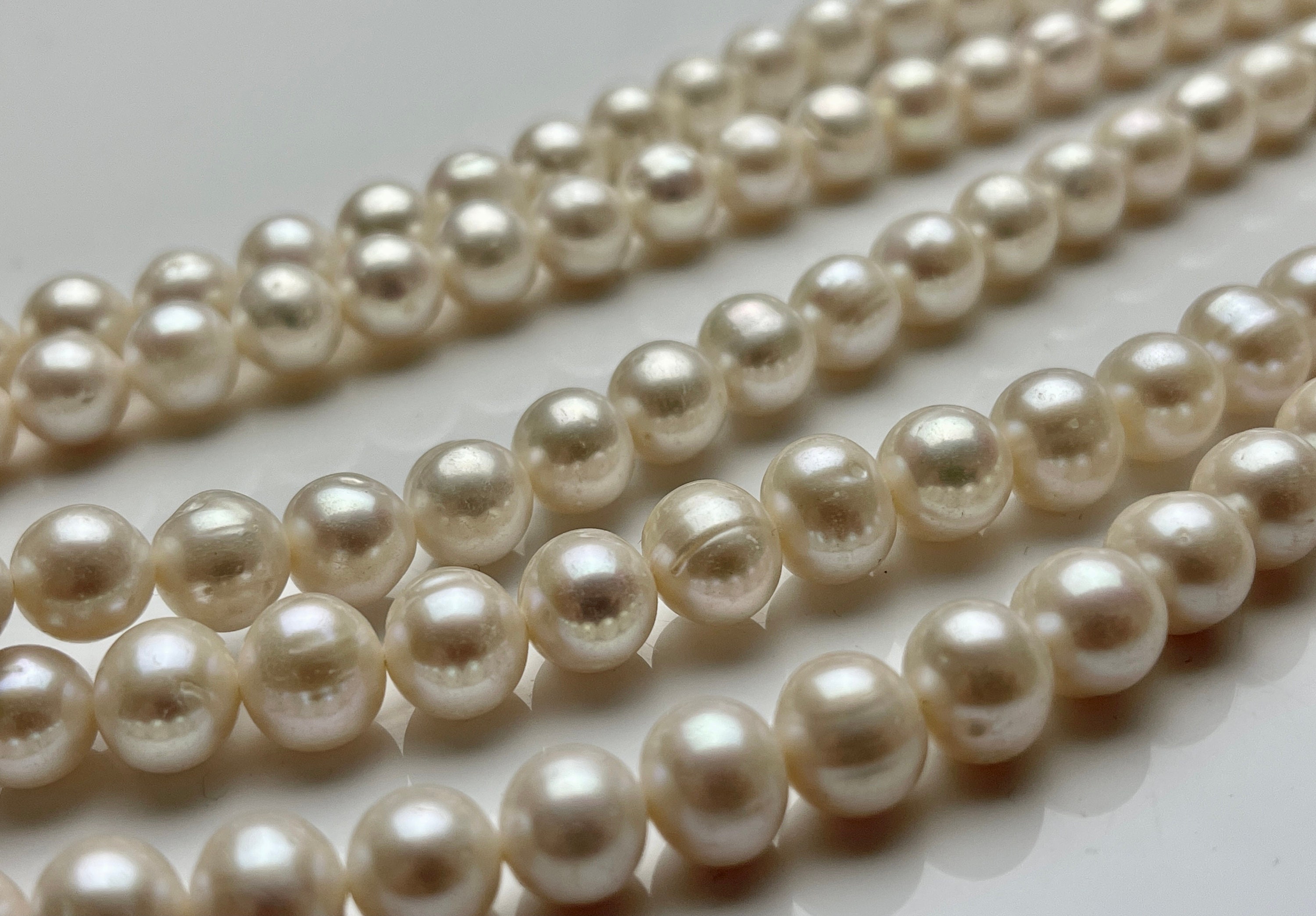 White Freshwater Pearl 5-10mm Smooth Potato AA Grade Gemstone Beads Strand  - 155585