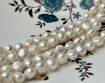 9-10 mm AAA High Quality Potato Nugget Freshwater Pearl Beads Natural White High Luster Genuine Freshwater Pearls #1034