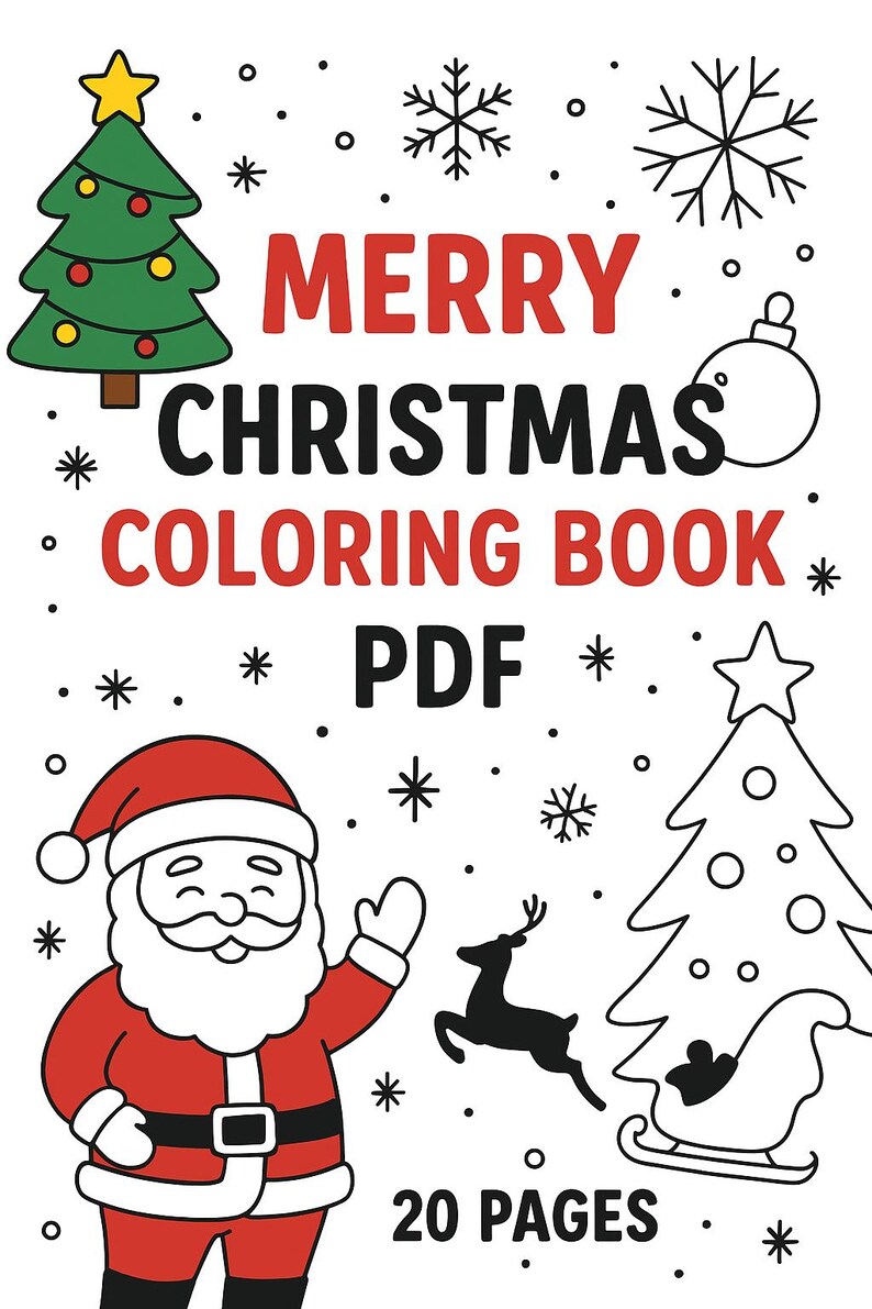 Merry Christmas Coloring Book | Festive Holiday Coloring Pages for Kids ...