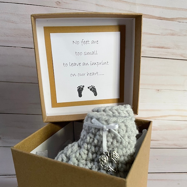 Miscarriage infant loss remembrance booties, memento of miscarriage infant loss, angel baby booties for miscarriage infant loss memorial