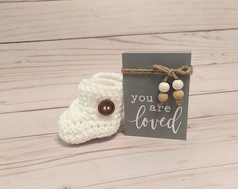 Handmade Crochet Baby Booties: Soft White Newborn Slippers