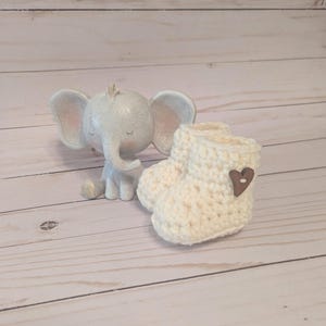 Cream Crochet Baby Booties: Newborn Gift