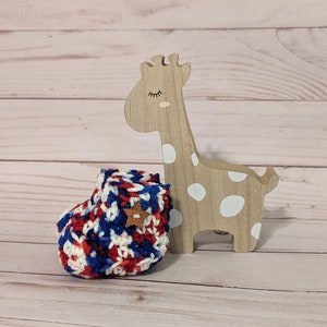 Crochet Baby Booties: Red, White, and Blue Newborn Slippers