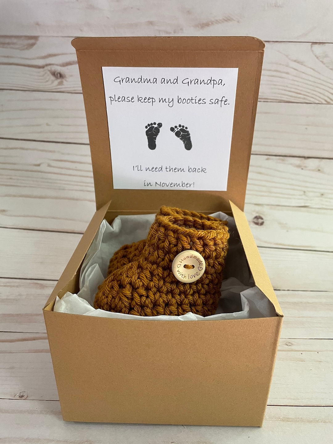 Pregnancy Announcement Grandparents Booties, Parents Baby Announcement