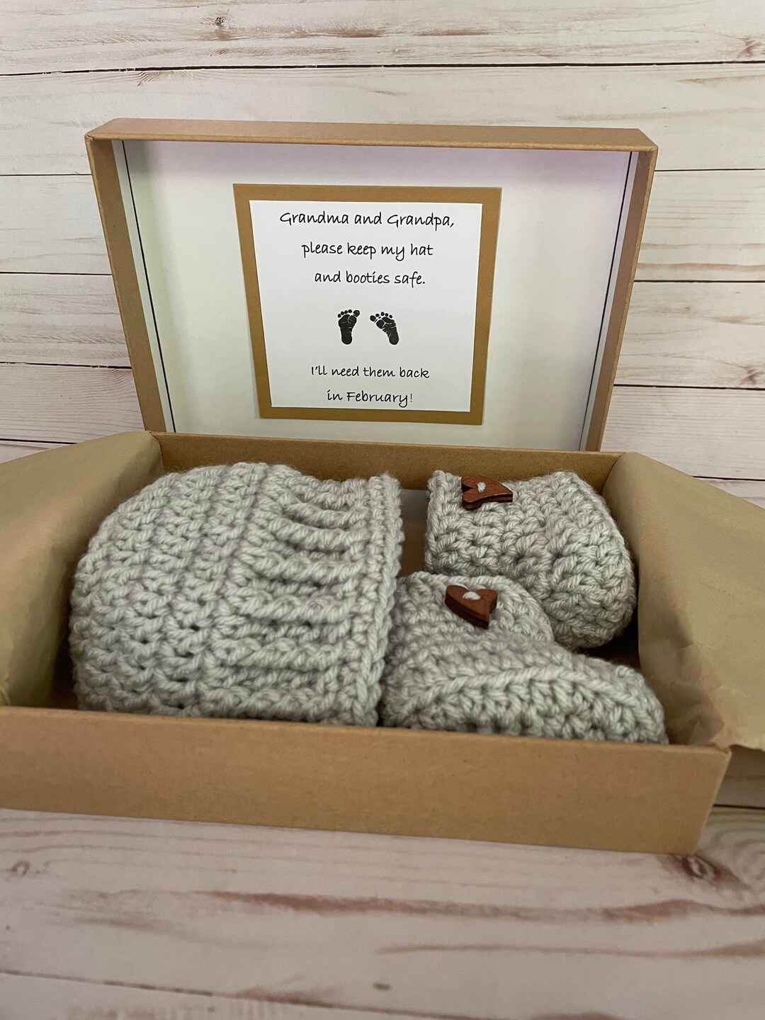Parents Pregnancy Announcement Booties Baby Announcement Box - Etsy