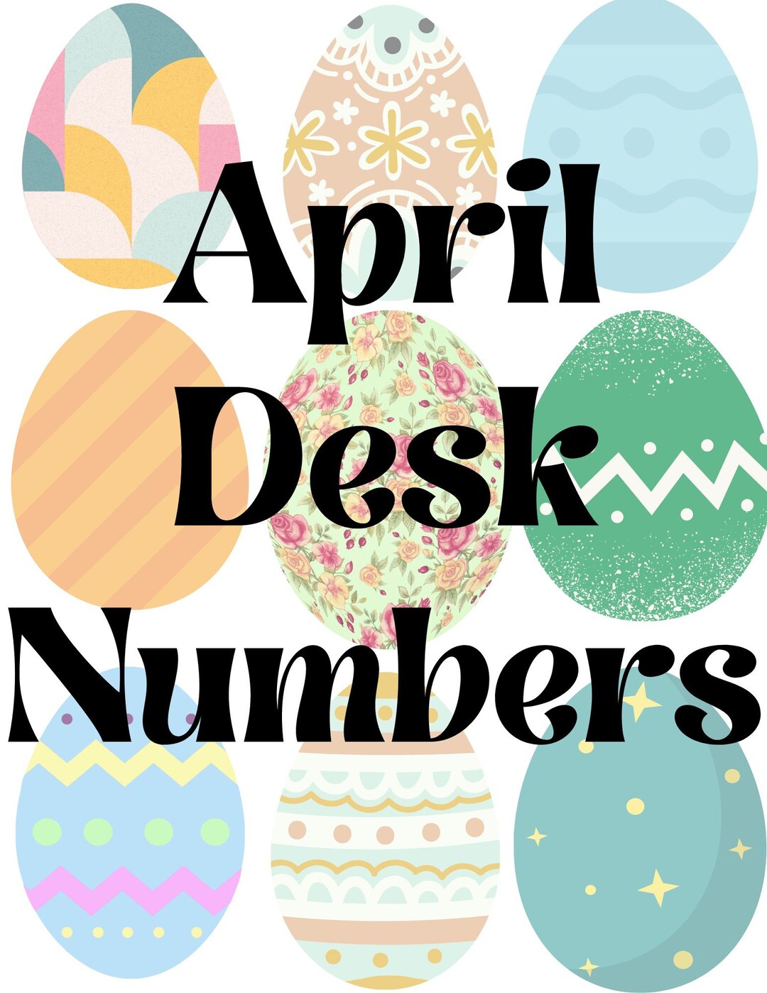 April Desk Numbers - Etsy