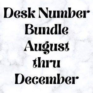 Desk Number Bundle First Semester