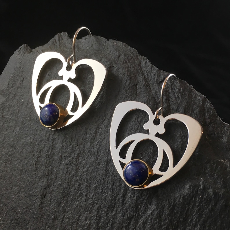 Drop Earrings Verdant Heart /& Lapis
