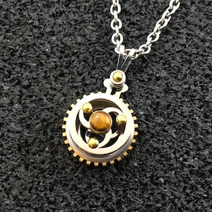 Celtic Spiral & Tigers Eye | Gearing Pendant