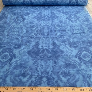 3 yards/Flannel/Solid blender blue watermark cotton fabric