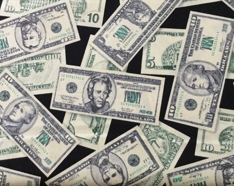 FQ/US Paper Money cotton fabric Etsy