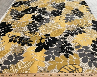 Cotton Canvas/Floral theme on light beige background cotton fabric
