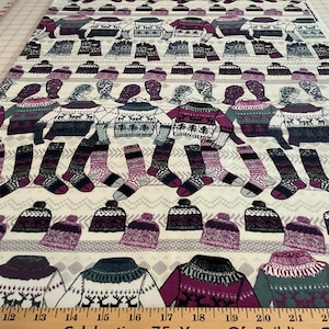 Flannel/Christmas/Winter clothing on white background cotton fabric