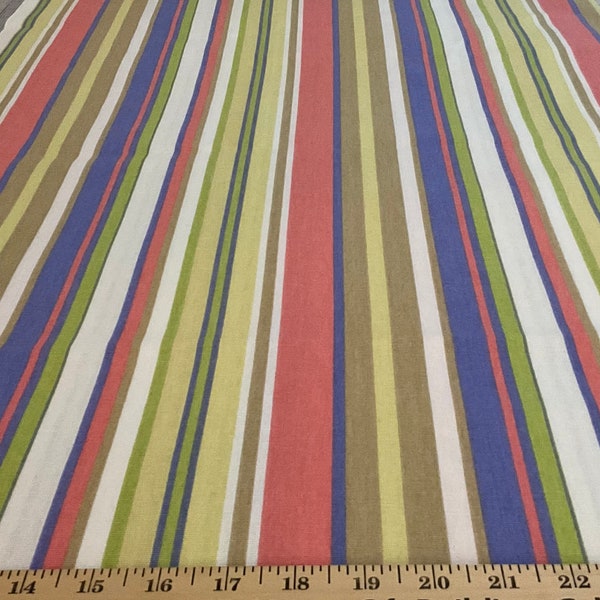 Cotton Canvas/Multi-color striped cotton fabric