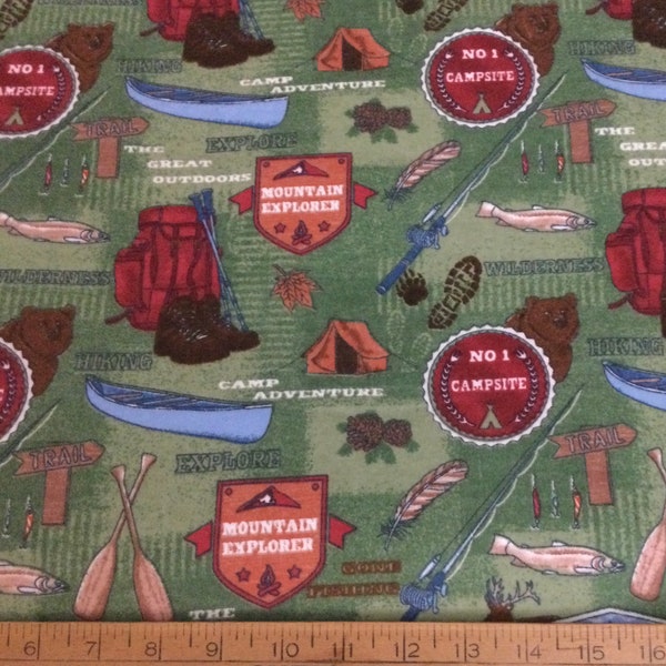 Camping Theme Fabric Etsy