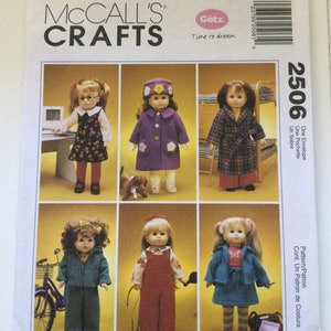 18” Doll Clothes sewing pattern/McCall’s pattern 2506/Uncut