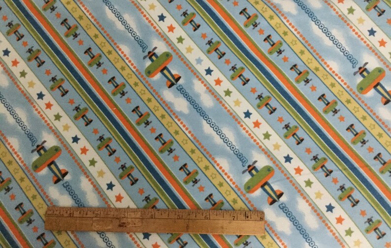 Flannel/Airplane cotton fabric by the yard Etsy
