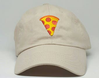 Pizza Emoji Embroidered Baseball Dad Hat Strapback Humor Dat Hats Women's Hats Men's Hats