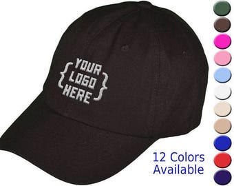 Custom Embroidered unstructured Dad Cap Hat Strapback